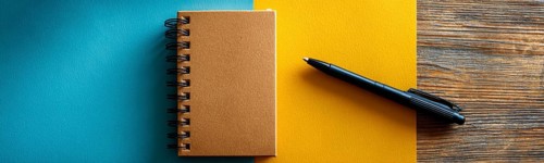 Minimalistic flat lay of office workflow productivity tools that improve efficiency and saving time