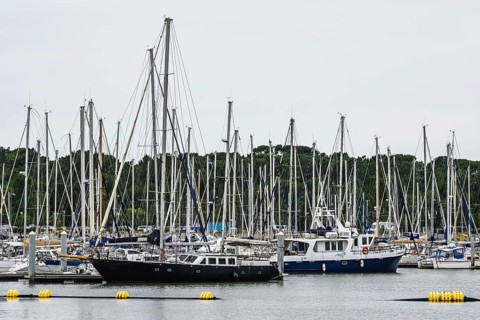 Marina in Le Verdon-sur-Mer, Nouvelle-Aquitaine, Gironde, France