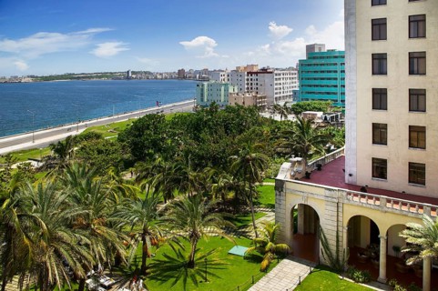 View over the garden from the Hotel Nacional, Havana, Cuba, Central America, Caribbean