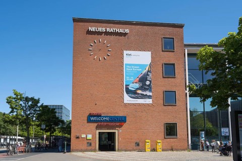 New Town Hall, Tourist Information, Welcome centre, Kiel, Kiel Fjord, Baltic Sea,