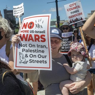 Detroit, Michigan USA - 28 June 2025 - Protesters rallied at the Federal Building and then marched