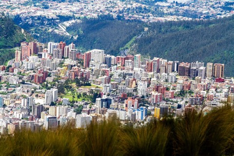 City of Quito, View from the Cruz Loma cable car station. Pichincha province, Ecuador, South