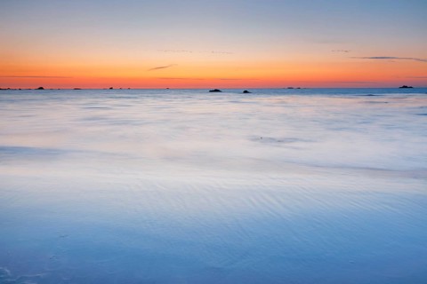 Dusk at the Plage de Penfoul near Landunvez in Brittany, France