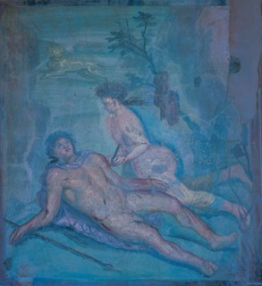 Mural of Loreius Tibeurtinus, Pyramus and Thisbe, Pompeii, Italy
