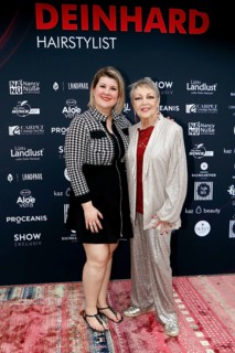 Janine Becker and Barbara Schöne at the VIP opening of the new Deinhard Salon Am Mühlanger 3,
