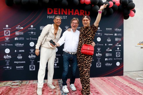 Marcell Damaschke, Arno Funke and Julian F. M. Stöckel at the VIP opening of the new Deinhard Salon