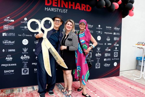 Rolf Scheider, Janine Becker and Barbara Engel at the VIP opening of the new Deinhard Salon Am