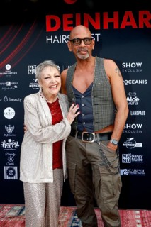 Barbara Schöne and Pierre Sanoussi-Bliss at the VIP opening of the new Deinhard Salon Am Mühlanger