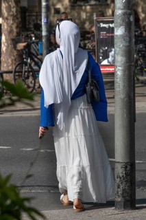 Fashionably dressed young Muslim, Bavaria, Germany