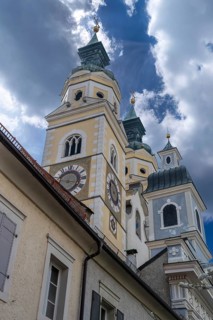 Towers of Bressanone Cathedral, Cathedral Square, Bressanone, South Tyrol, Italy
