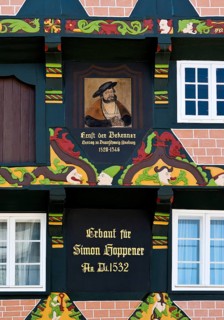 Hoppenerhaus, the most magnificent half-timbered house in the historic centre of Celle with a
