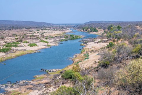 Olifants River, dry savannah, Kruger National Park, South Africa