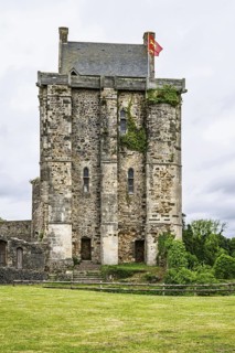 Castle ruin of Chateau de Saint-Sauveur-le-Vicomte, Manche, Normandy, France