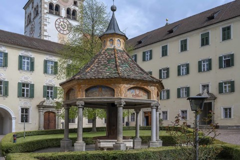 Miracle fountain, 1508, in the courtyard of the Neustift St Margarethen monastery, Vahrn, district