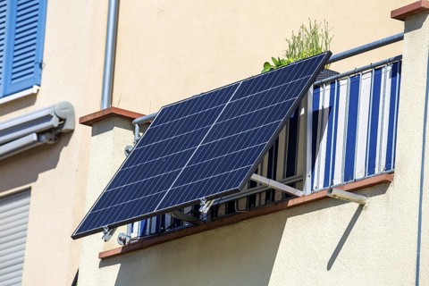 Balcony power plant on an apartment building