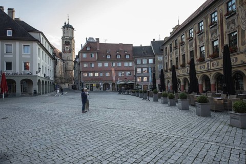 Market square, Memmingen, Bavaria, Germany