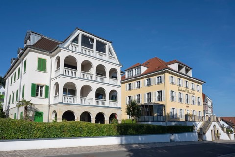 Historic buildings with spa architecture on Lake Constance with the Seehotel Villa Lime tree,