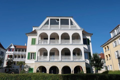 Spa architecture on Lake Constance, Bodman Ludwigshafen, Constance district, Baden-Württemberg,