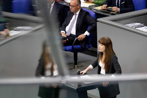 Berlin, Germany - 24.6.2025: Heidi Reichinnek from Die Linke responds to the government statement