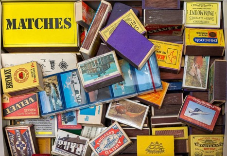 Match box collection on display at auction, UK