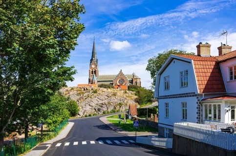 The church of Lysekil (Lysekils Kyrka) on Rosviksberg, Lysekil, Bohuslän, Västra Götalands län,