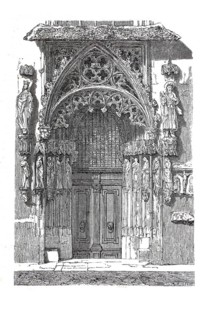 Portal of St Sebald's Church in Nuremberg, Bavaria, Germany, Historical, digitally enhanced