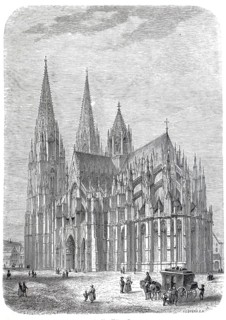 Cologne Cathedral, High Cathedral Church of Cologne, Germany, Historical, digitally enhanced