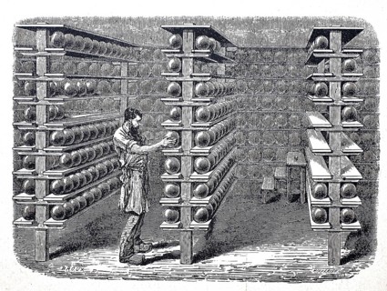 Agriculture, cheese production, storage room of a cheese dairy, ripening room, around 1870,
