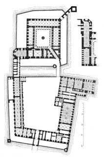 Floor plan of Marienburg Castle, Malbork. Poland, Historical, digitally enhanced reproduction of a
