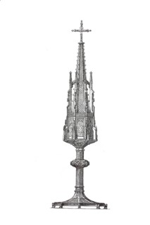Religious cult objects, Gothic ciborium from Ober-Millingen near Rees on the Lower Rhine, Germany,