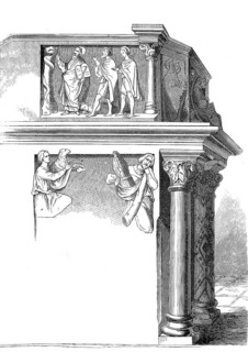 Romanesque church pulpit from Wechselburg Monastery, formerly also known as Zschillen Monastery, a
