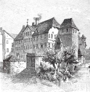The Harsdörfer Hof (demolished 1869), Nürnberger Land, Bavaria, Germany, Historical, digitally