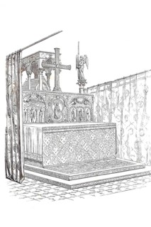 Altar from the cathedral of Saint-Denis, a former abbey church in the town of Saint-Denis north of