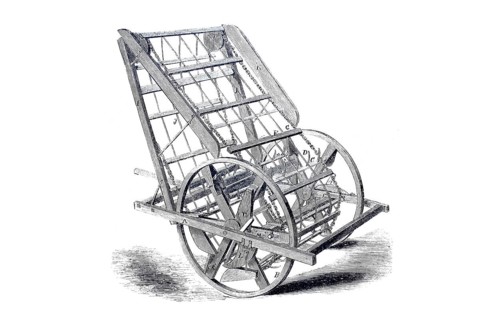 Agriculture, hay loader, after J. W. Foust, historical, digitally enhanced reproduction of a model