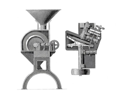 Uncovering machine by R. Patterson, Historical, digitally enhanced reproduction of a model from