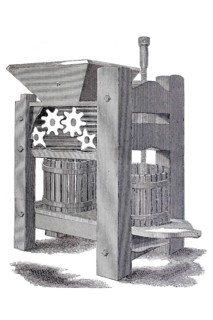 Fruit press, fruit press, by Karl Chop, historical, digitally enhanced reproduction of a model from