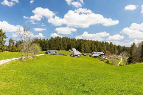 St Martin's Chapel and Kolmenhof near the source of the Danube, site of the European watershed,