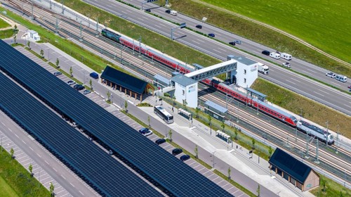 Largest charging park in the world at Merklingen Swabian Alb railway station with RegionalExpress