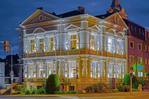 Historical architecture illuminates Minden Germany