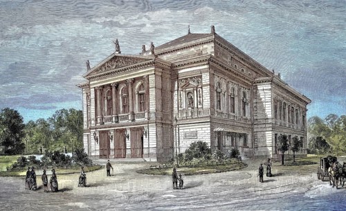 The new Gewandhaus in Leipzig, Concert Hall Germany, Illustration, published 1890, Reproduction,