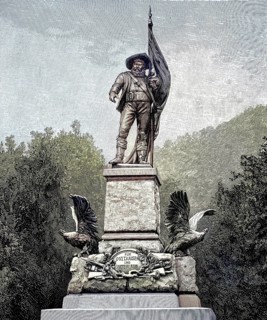 The Andreas Hofer Monument on Mount Isel near Innsbruck, Austria, illustration, published 1890,