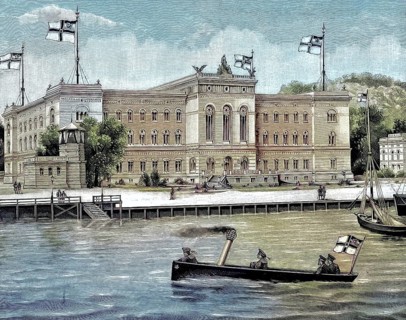 The Naval Academy in Kiel, Germany, illustration, published 1890, reproduction, digitally enhanced,