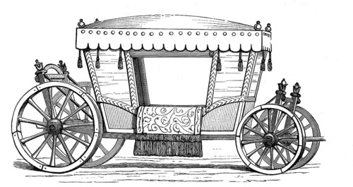 Horse-drawn carriage, coach from the 1650s, illustration from 1894, reproduction, digitally