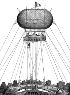 The international exhibition in Antwerp, Belgium, 1885, the castle in the sky, illustration from