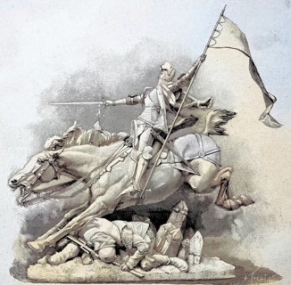 Monument to the Maid of Orleans, Jeanne d'Arc, in Chinon, France, 1893, Illustration from 1894,
