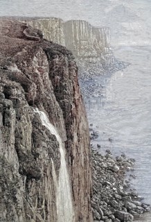 Isle of Skye, Scotland, Kilt Rock, Illustration from 1894, Reproduction, digitally enhanced,