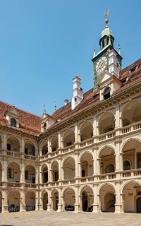 Arcaded inner courtyard of Landhaus Graz, Austria