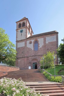 Late Gothic castle church with staircase, St Michael, collegiate church, Pforzheim, Northern Black