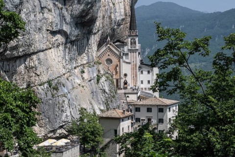 Pilgrimage church Madonna della Corona, Ferrara di Monte Baldo, Italy
