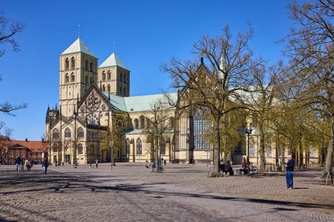 St Paul's Cathedral, Old Town, cathedral, Romanesque and Gothic architectural style, trees,